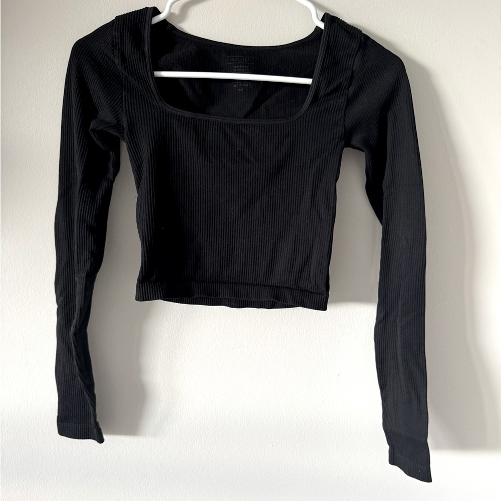 Tilly’s Cropped Black Long Sleeve Shirt; Size XS/S